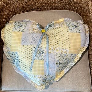 Heart-Shaped Patchwork Pillow. Newly Hand Crafted.